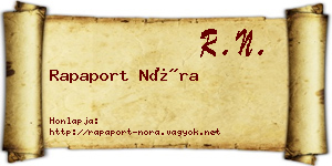 Rapaport Nóra névjegykártya