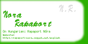 nora rapaport business card